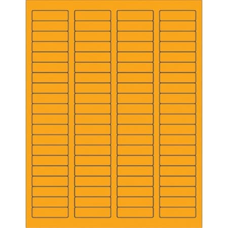Box Partners Box Partners LL170OR 1.75 x 0.5 in. Fluorescent Orange Rectangle Laser Labels - Pack of 8000 LL170OR